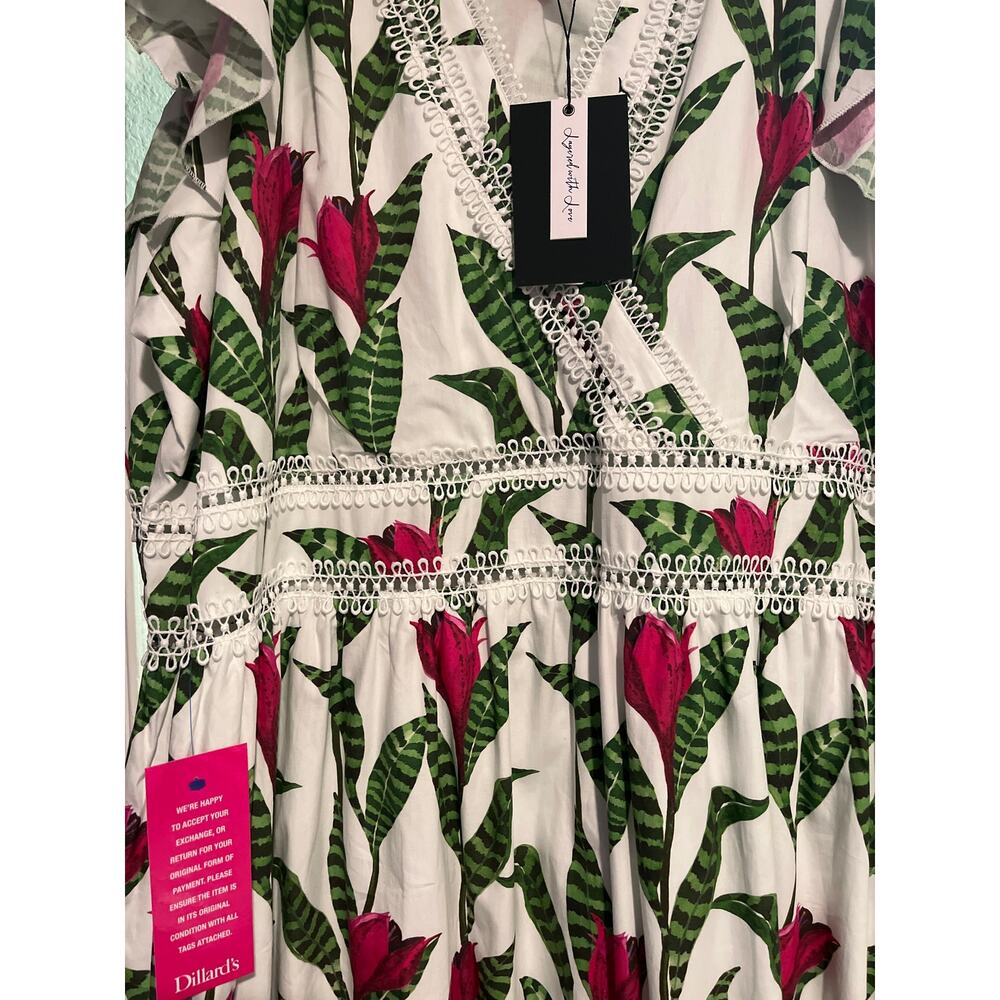 Layered With Love $178 Nathalie Short Sleeve Illusion Hem V-Neck Lace Dress 3X - Picture 4 of 6